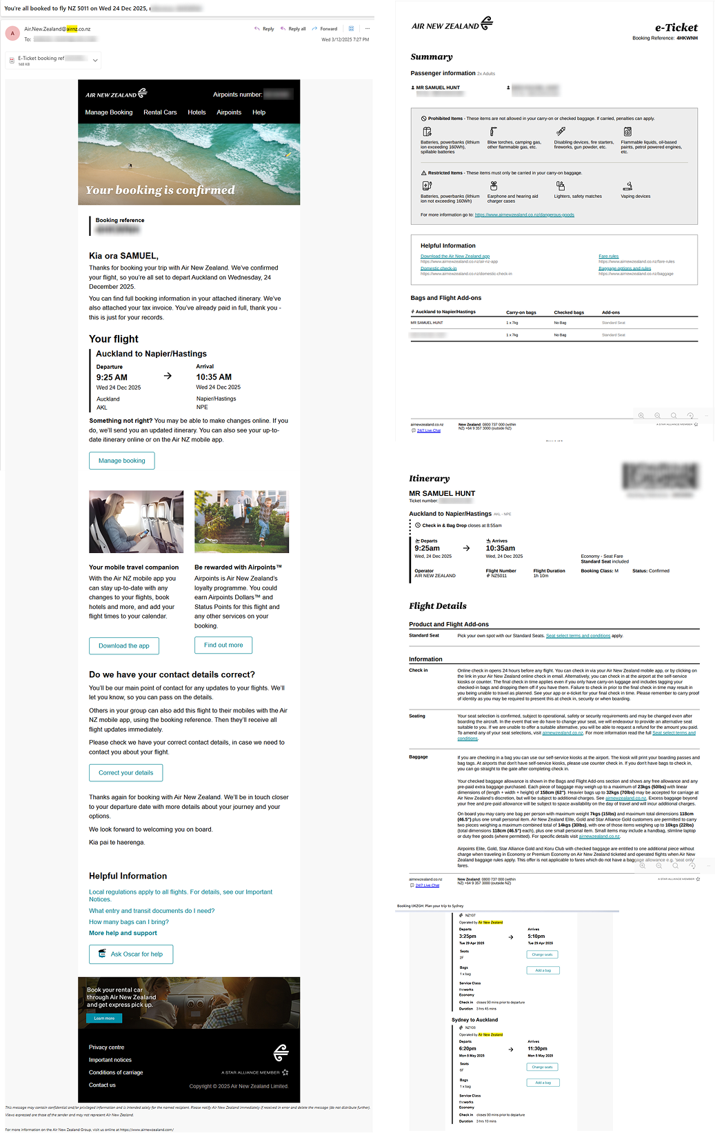 Outcomes – standardised post-booking emails and reusable components in Unison.